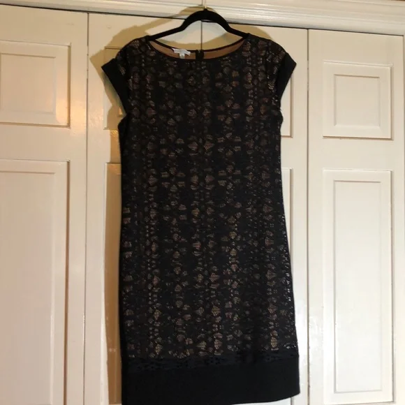 annalee and hope black dress Sultry black corset mini dress with lace hem, Parisienne main image 0